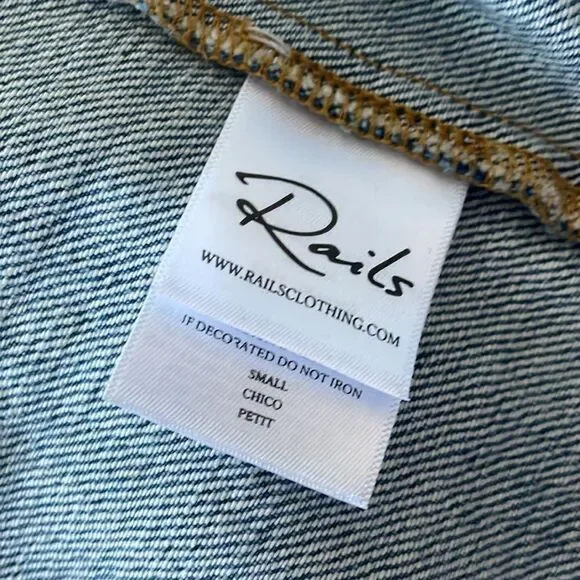 Rails distressed ripped modern vintage knox denim jean jacket size small - Picture 11 of 14